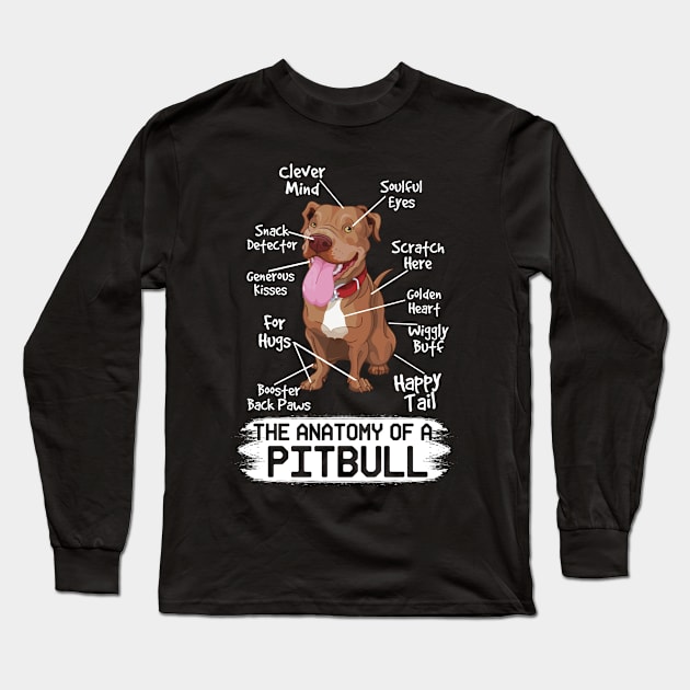 The Anatomy Of A Pitbull Long Sleeve T-Shirt by paola.illustrations